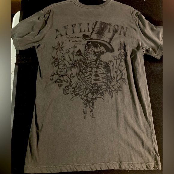 Affliction Men’s American Customs Graphic “ACES HIGH” SS Tee size Medium - Picture 4 of 5